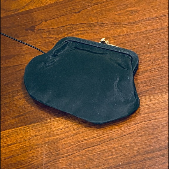 SOLD🌟HP🌟VTG 1950s Green Linen Kiss Clasp Handbag - Picture 7 of 12